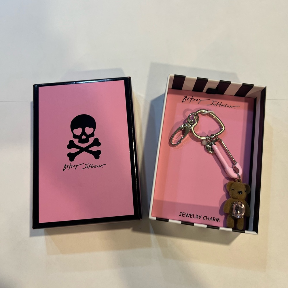 Betsey Johnson Teddy Bear Keychain